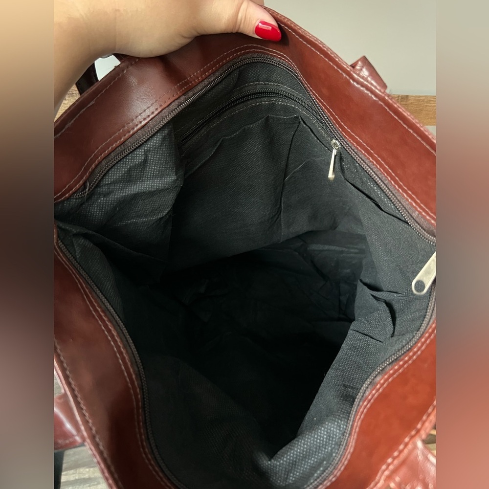 Old Ranch Horse Zip Top Tote Vegan Leather - Picture 8 of 9